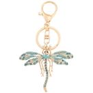 Chaveiro Elegant Dragonfly com strass aquático, liga de zinco