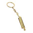 Chaveiro em liga de zinco dourado estilo tubo de escape para homens