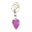 Chaveiro estilo coreano I Love You Heart Pink Leopard Print