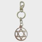 Chaveiro Estrela de Davi Em Metal Níquel Aro 14 Cm