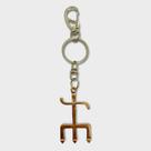 Chaveiro Exu Tridente Dourado Em Metal Níquel 15 Cm