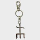 Chaveiro Exu Tridente Em Metal Níquel Aro 15 Cm