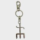 Chaveiro Exu Tridente Em Metal Níquel Aro 15 Cm