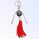 Chaveiro Exu Tridente Vermelho e Preto em Murano 16 Cm