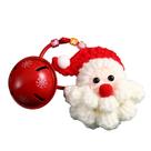 Chaveiro fofo de Papai Noel de crochê com sino vermelho feito à mão Ya