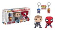 Chaveiro Funko POP Marvel Civil War Hawkeye Spiderman Homem de Ferro e Capitão América Chaveiro Funko POP Marvel Civil War Hawkeye Spiderman Homem de Ferro e Capitão América