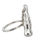 Chaveiro: garrafa de bebida, metal, liga de zinco, 19g