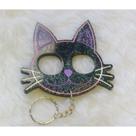 Chaveiro Gatinho Auto Defesa Preto Com Glitter Novo Modelo