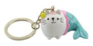 Chaveiro Gato Sereia Verde 3cm