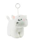 Chaveiro Gato Vinho, Branco ou Cinza Olhos Fechados 14cm Pelúcia