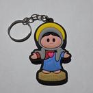 Chaveiro geek emborrachado sagrado coração de maria (ls005)