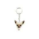Chaveiro Heads De Metal - Chihuahua Branco