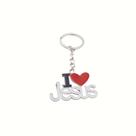 Chaveiro I Love Jesus, elegante, em PVC, com coração Chaveiro I Love Jesus, elegante, em PVC, com coração