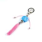 Chaveiro Ibeji Chupeta Azul Claro e Rosa 15 cm em Murano