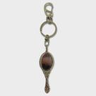 Chaveiro Iemanjá Abebé Oval Espelho Prateado 16 Cm