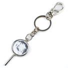 Chaveiro Iemanjá Abebe Redondo Espelho Prateado 15 cm Metal