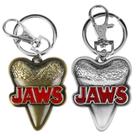 Chaveiro JAWS Shark Teeth com acabamento antigo em ouro e prata