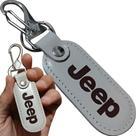 Chaveiro Jeep Couro Branco Acessório Chave Carro Mosquetão Gancho Luxo Chaveiro Jeep Couro Branco Acessório Chave Carro Mosquetão Gancho Luxo