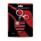 Chaveiro KazzaVip Emborrachado Oficial Escudo Time Flamengo Fecho Mosquetão Futebol Brasileiros Preto