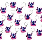Chaveiro Lilo Stitch 10uPeças flamingo Rosa Kit Festa Tema Mar Novidade Emborrachado Desenho Lembra