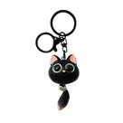 Chaveiro Lindo Gato Preto 3D com Pingente de Olhos Grandes e Cauda Chaveiro Lindo Gato Preto 3D com Pingente de Olhos Grandes e Cauda