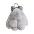 Chaveiro macio e fofo de coelho de pelúcia de pelúcia 12 cm cinza