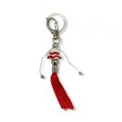 Chaveiro Maria Navalha Chapéu Vermelho e Branco em Murano