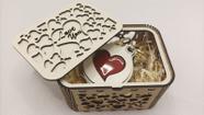 Chaveiro mdf Pounding Heart com Resina