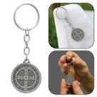 Chaveiro Medalha De São Bento Metal Prateado