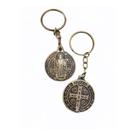 Chaveiro Medalha São Bento Metal Marca CAF Dourado 8cm