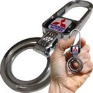 Chaveiro Metal Mitsubishi Mosquetão Chave Carro Argola Dupla Metal Cromado