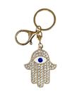 Chaveiro Metal Olho Grego Mão Hamsá Mão De Fátima Com Strass