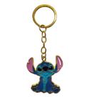 Chaveiro Metal Stitch Sentado Azul Dourado - Lilo Stitch