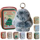Chaveiro MINGRI Soft Plush Bunny com pingente de saco de lata