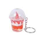 Chaveiro Mini copo de sorvete com design de creme vermelho e branco