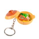 Chaveiro Mini Hot Pot Noodle Bowl, modelo de PVC para alimentos