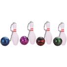Chaveiro: mini pino de boliche e bola, acessório de boliche em PVC