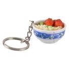 Chaveiro Mini tigela de arroz chinesa para alimentos de imitação de PVC
