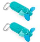 Chaveiro Misting Fan O2COOL, bolso esportivo, tamanho 2, pacote com 2 unidades, azul-petróleo
