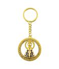 Chaveiro Nossa Senhora Aparecida Aura Circular Dourada ou Prateada 4.7cm