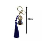 Chaveiro Nossa Sr. Aparecida Dourado com Pedras e Franjas Chaveiro Nossa Sr. Aparecida Dourado com Pedras e Franjas