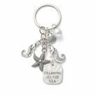 Chaveiro Ocean Series Seahorse, Starfish, concha para saco/chave