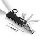 Chaveiro OUTU 8 em 1, cortador de unhas, multiferramenta, preto