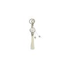 Chaveiro Oxala Branco Com Cajado em Murano 16 Cm