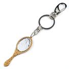 Chaveiro Oxum Abebe Oval Espelho Dourado 16 cm Metal