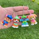 Chaveiro Patrulha Canina Modelo 3d Mochila Infantil 4pçs Kit Emborrachado Lindos Novidades