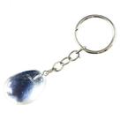 Chaveiro Pedrinha Cristal Quartzo Rolada Natural Prateado