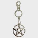 Chaveiro Pentagrama Com Circulo Metal Níquel 14 Cm