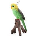 Chaveiro periquito azul no poleiro pet Realista para Amantes de Aves