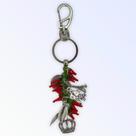 Chaveiro Pimentas Murano e Patuás Pequenos Prateado 14 Cm